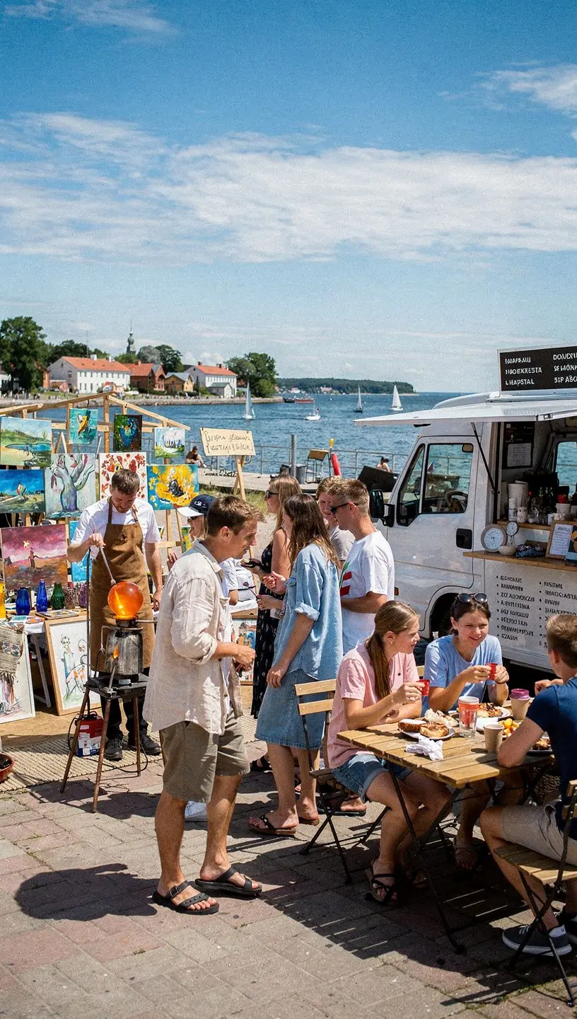Festivalikorraldaja tutvustab selgitusi piletipaketi kasutamise kohta.
